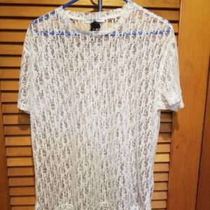 Christian Dior White Mesh Jersey Tshirt 